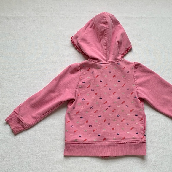 Disney Princess Cinderella Embroidered Ruffled Pink Hoodie Jacket 4T - Picture 9 of 12